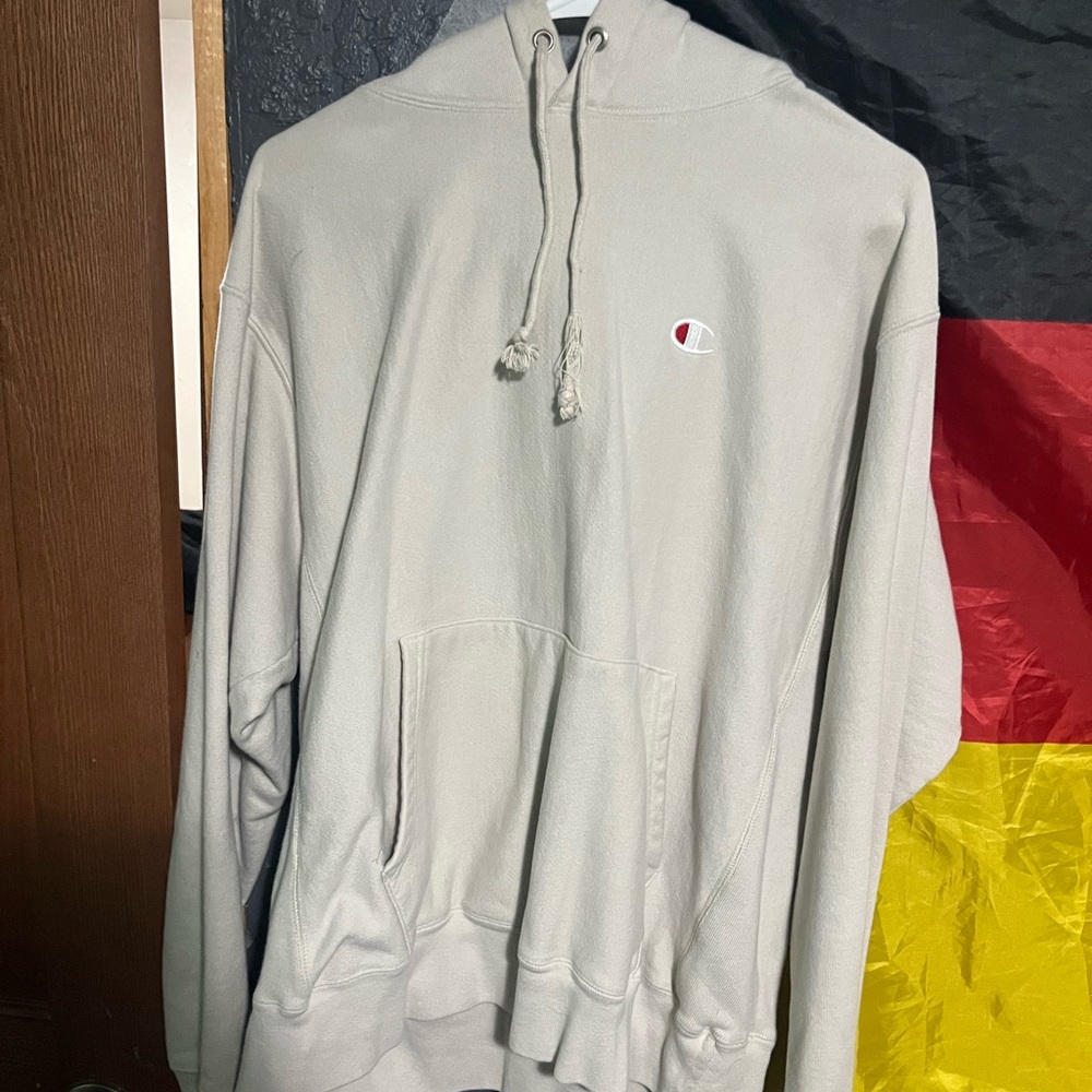 Beige Champion Hoodie Size L
